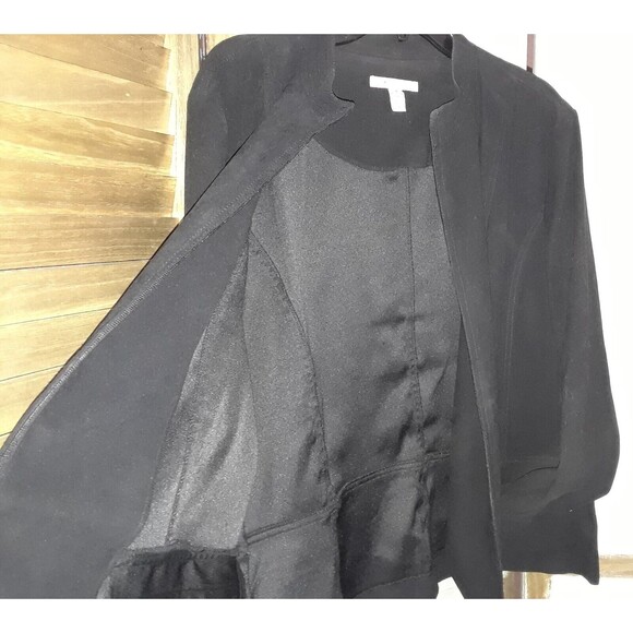 JM Collection Women's Jacket Size 16 Full Zip Mock Neck Unlined Shacket Black - Picture 2 of 9